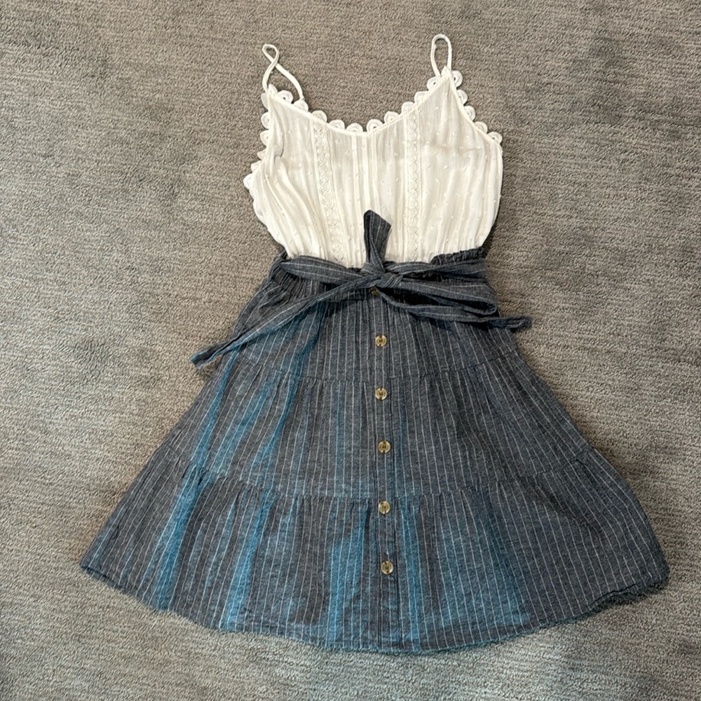 Mine Sz Small dress, white and blue